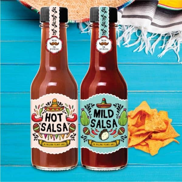 food labels printing on sauce bottles